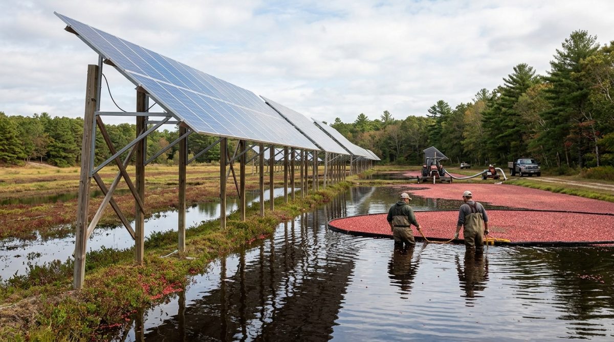 Massachusetts Cranberry Bogs Successfully Harvested Under New Solar Installations