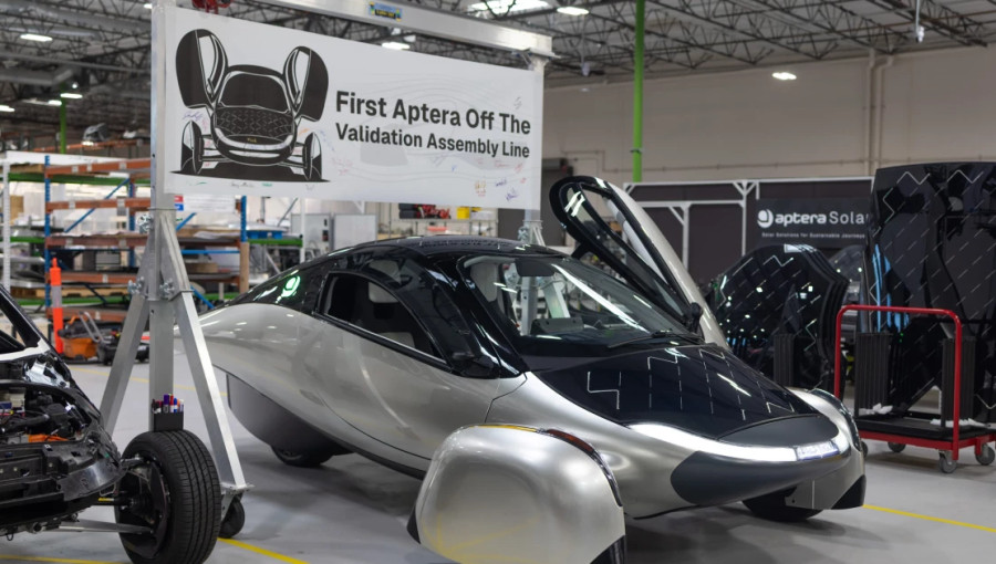First Aptera Solar EV Rolls Off Assembly Line