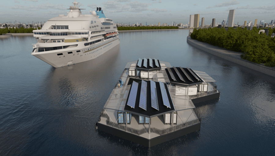 Floating Hydrogen Hub Offers Clean Power For Port Vessels
