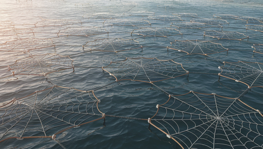 Innovative Floating Solar Farm Design Inspired by Spider Webs
