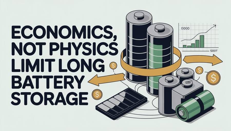 Economics Not Physics Limit Long Term Battery Storage